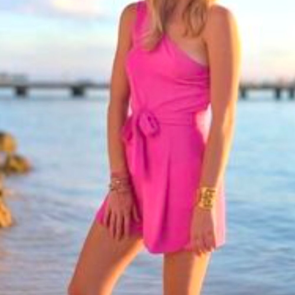 Pink romper Skort outfit